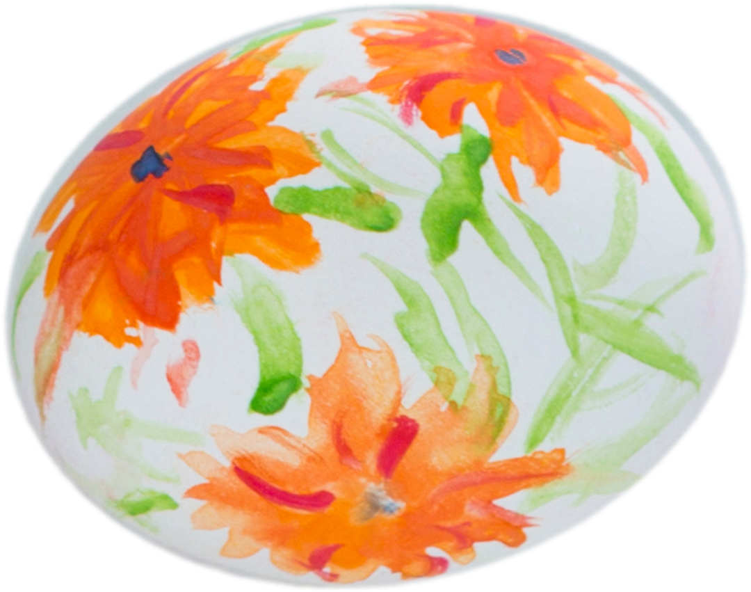 Close-up Transparent Easter Egg with Orange Floral Pattern - Download Free Stock Images Pikwizard.com