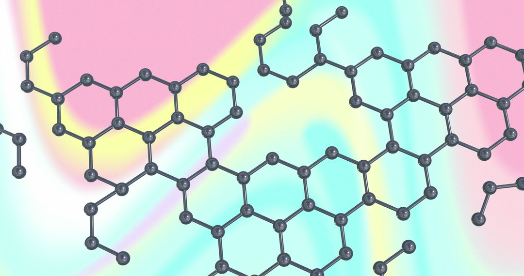 Molecular Structure on Pastel Gradient Background