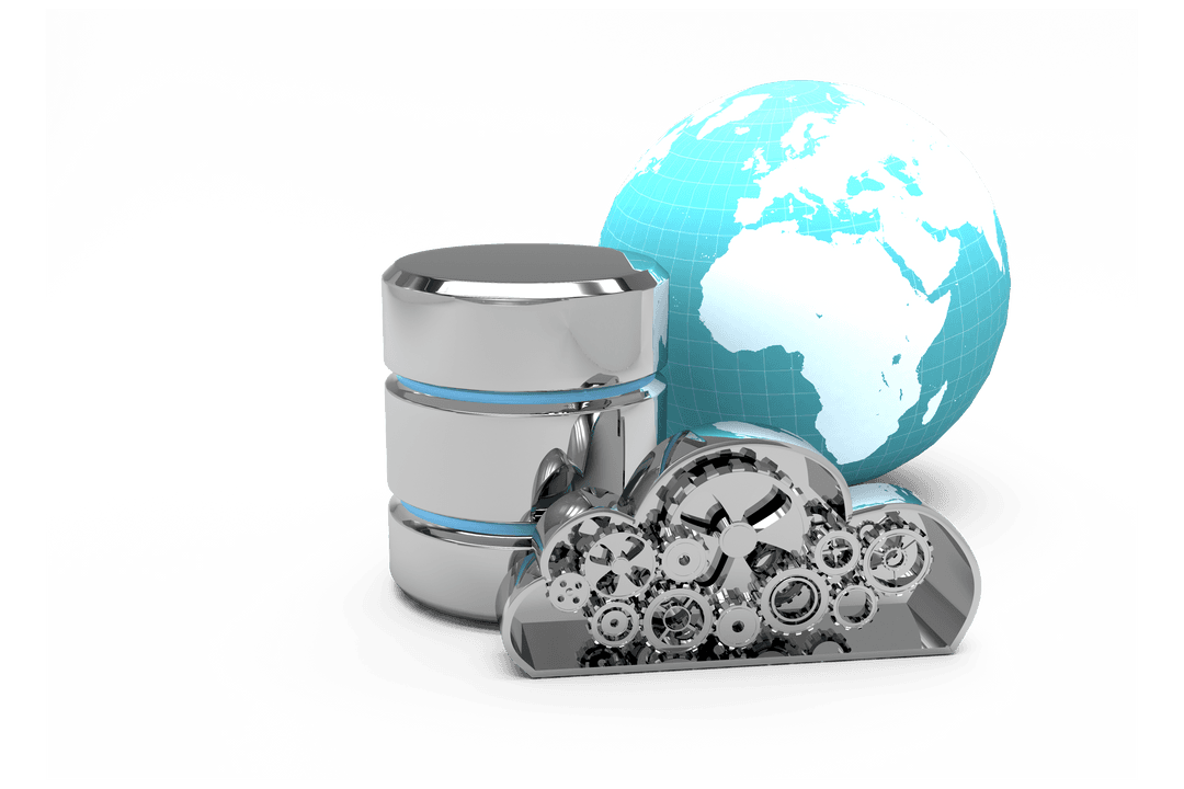 Transparent Technology Concept with Database Cloud and Globe - Download Free Stock Images Pikwizard.com