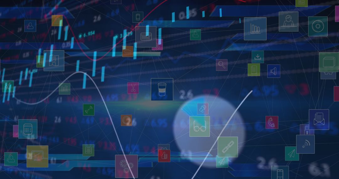 Digital Data Processing and Financial Analytics Concept