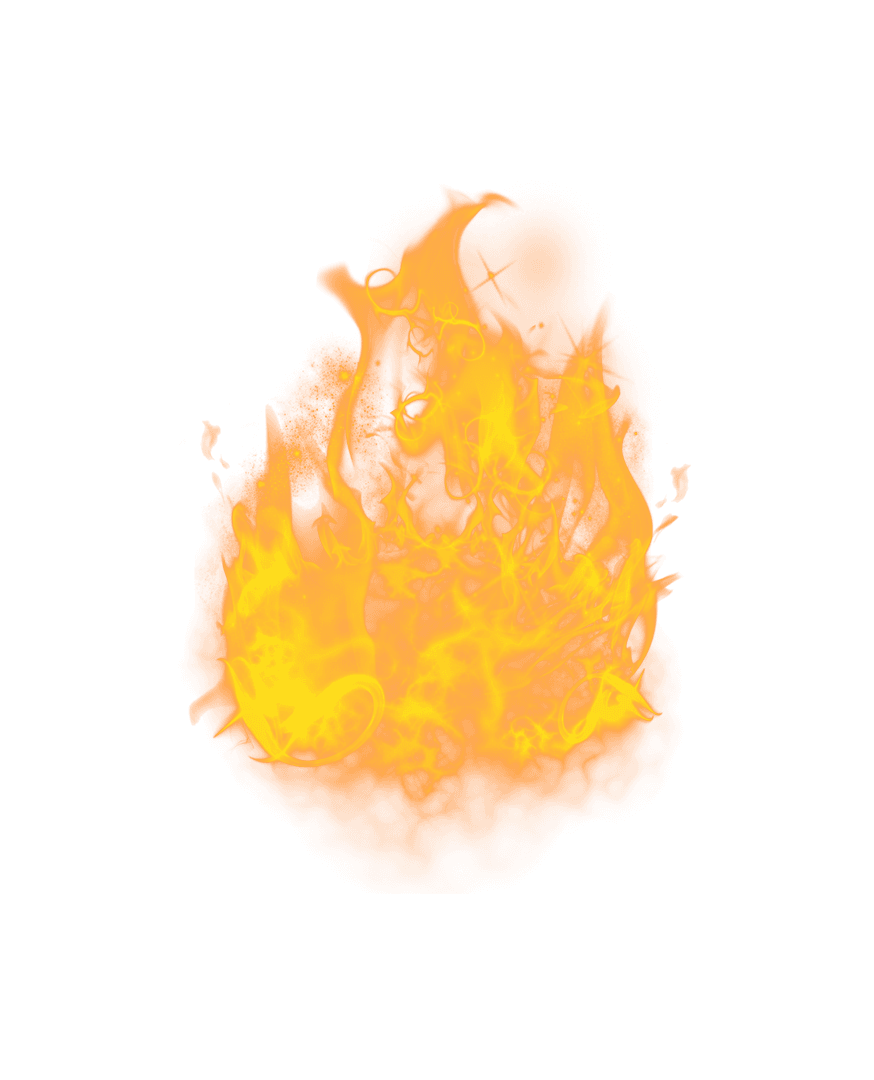 Vivid Transparent Flaming Blaze with Bright Inferno