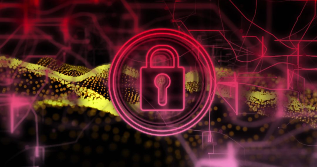 Digital Security Lock on Futuristic Technology Background