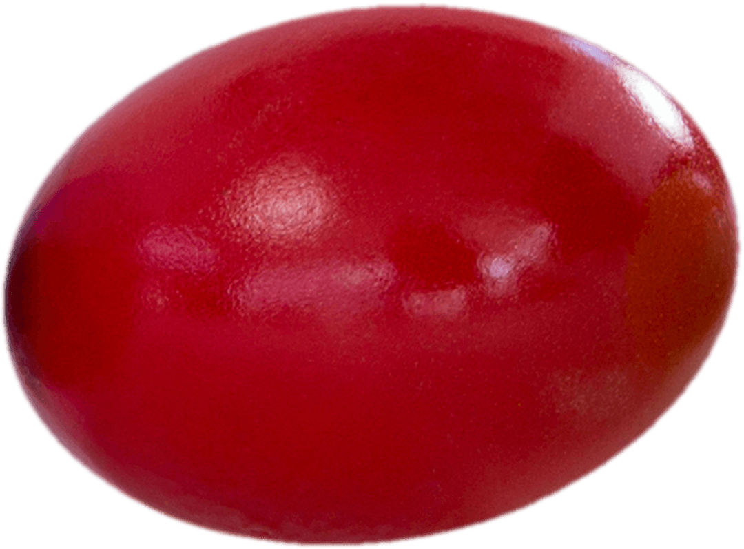 Shiny Red Painted Easter Egg with Transparent Background