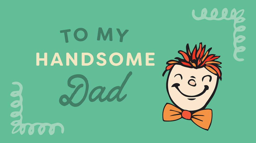 Transparent Father's Day Card with Cartoon Smiling Face