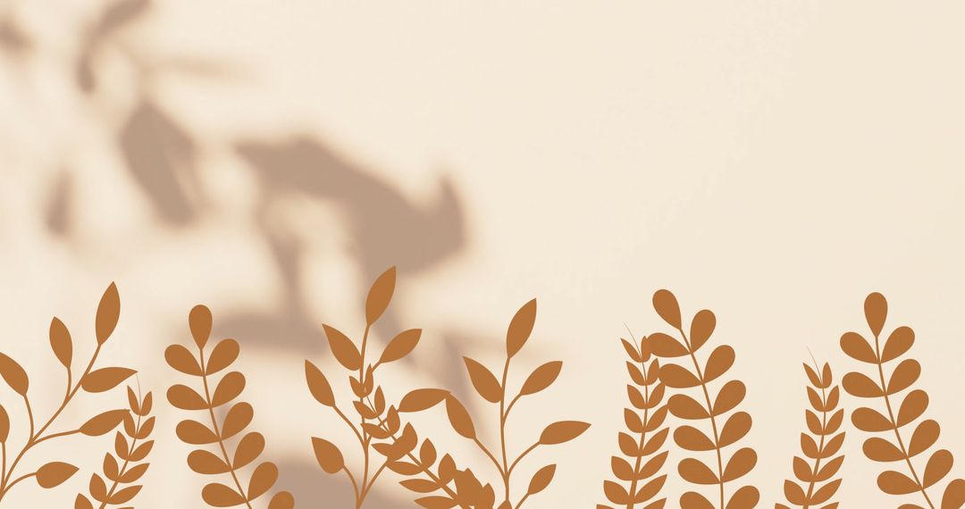 Nature Inspired Abstract with Plant Shadows on Beige