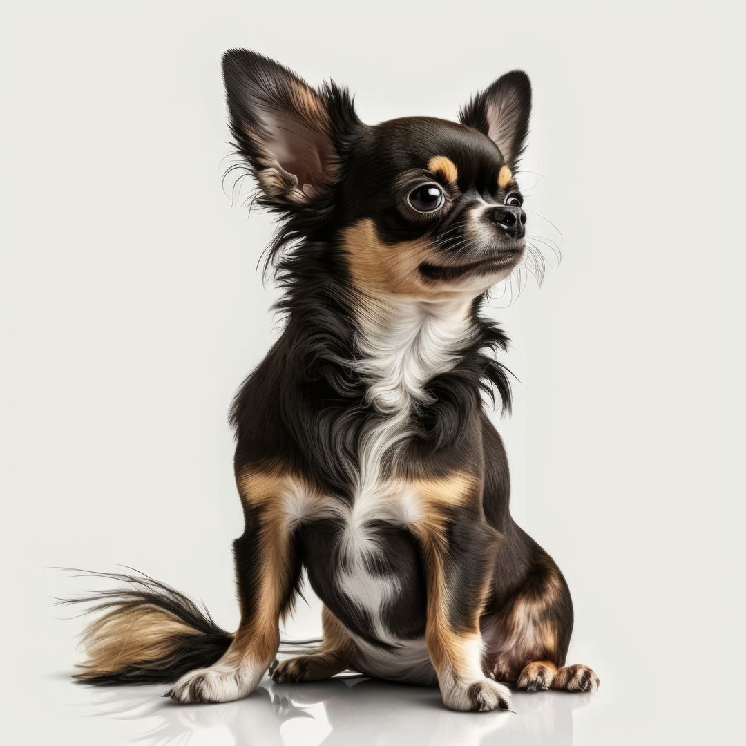 Close up of cute chihuahua dog on white background, created using generative ai technology - Free Images, Stock Photos and Pictures on Pikwizard.com