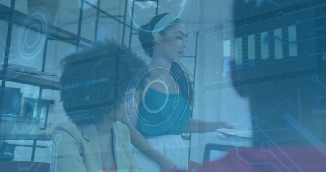 Futuristic Business Presentation with Holographic Charts