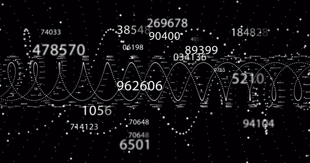 Abstract Technology with Financial Data and Graphs on Black Background