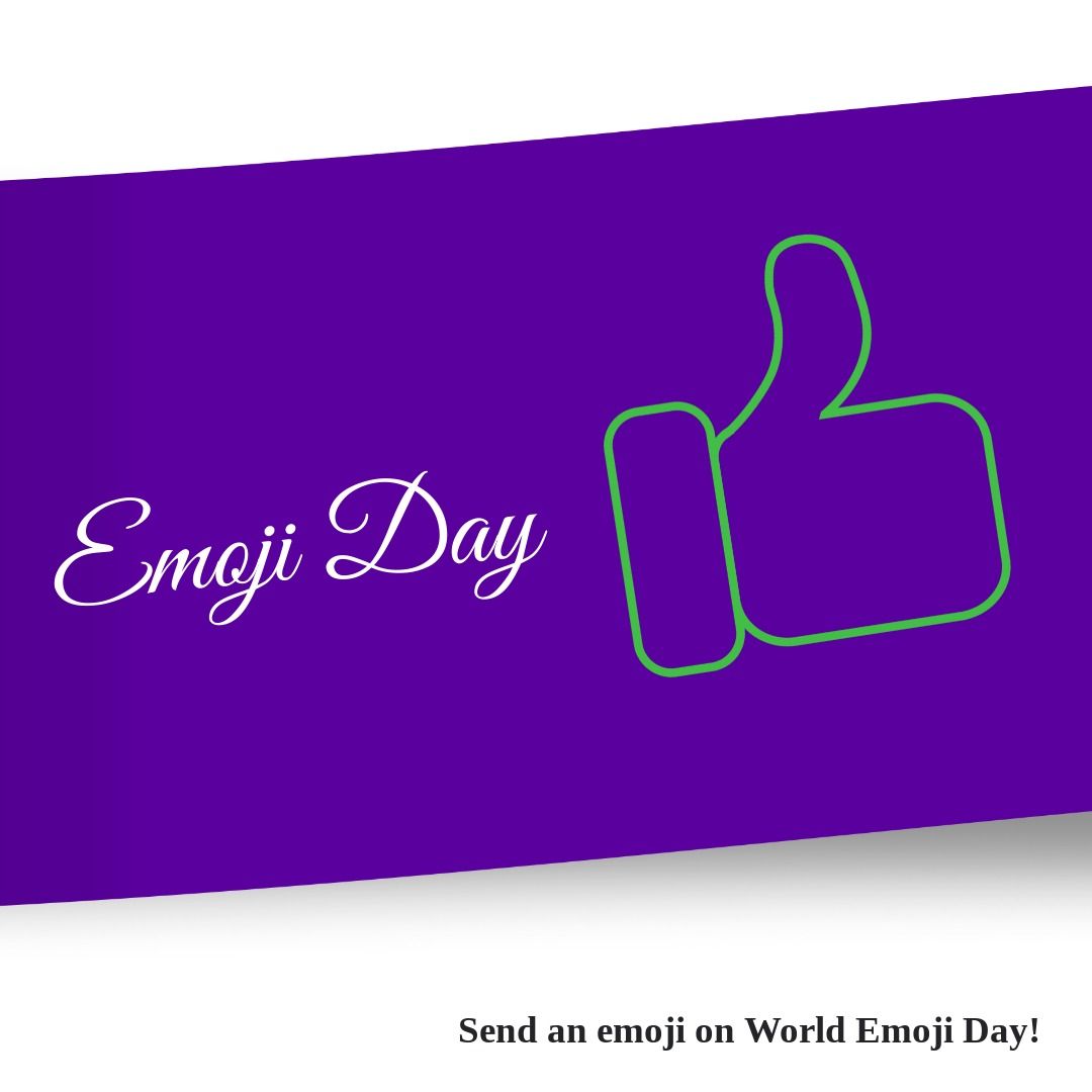 Illustration of thumbs up with emoji day text on blue background, copy space - Download Free Stock Templates Pikwizard.com