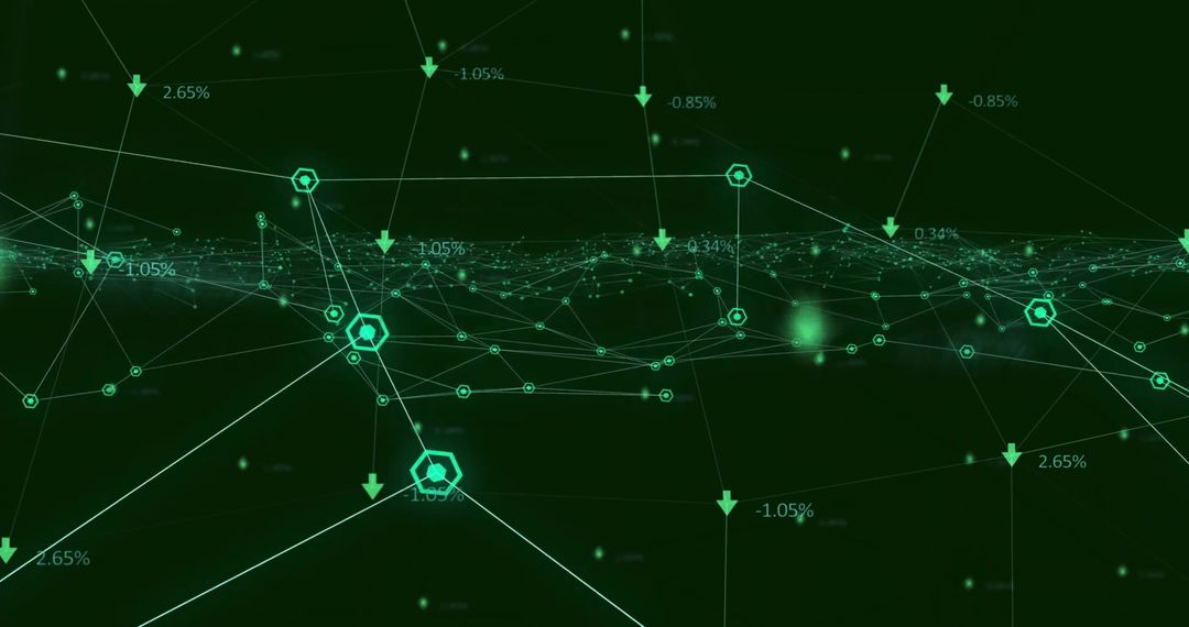 Digital data processing network with global connections at work