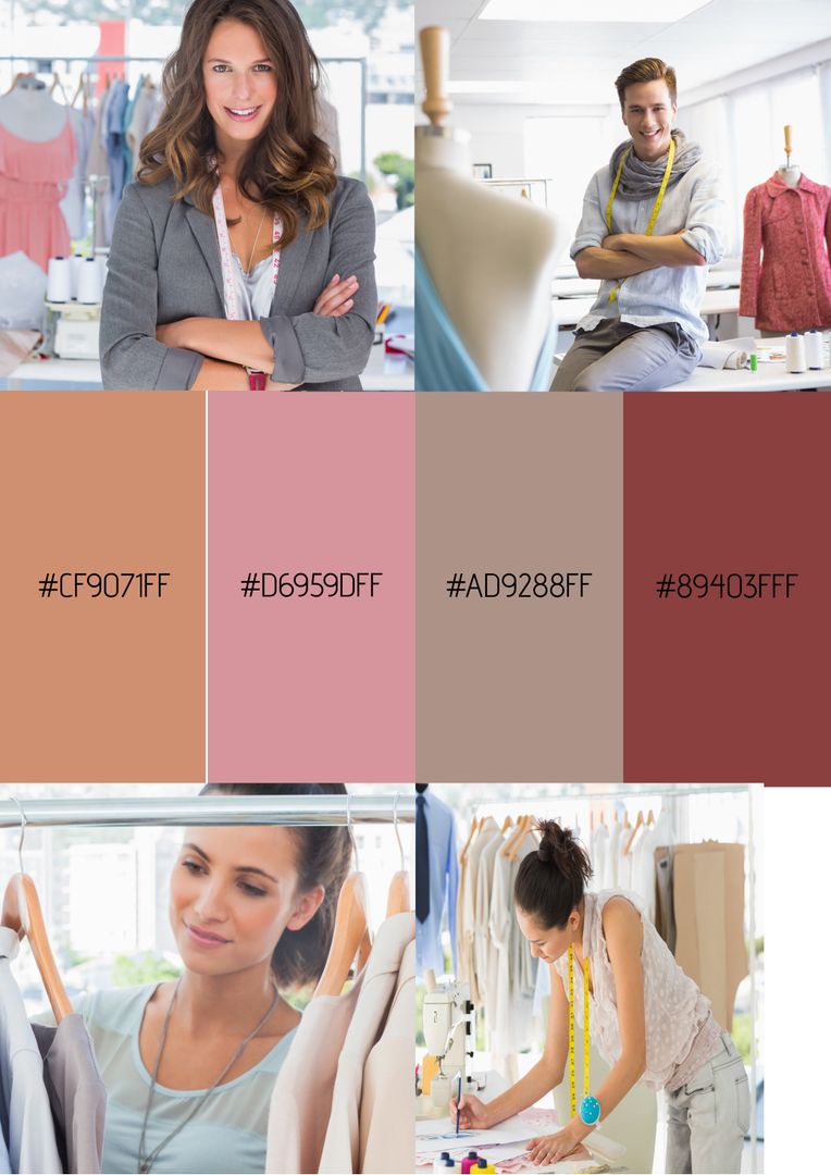 Fashion Designers in Creative Workspace Exude Professional Confidence