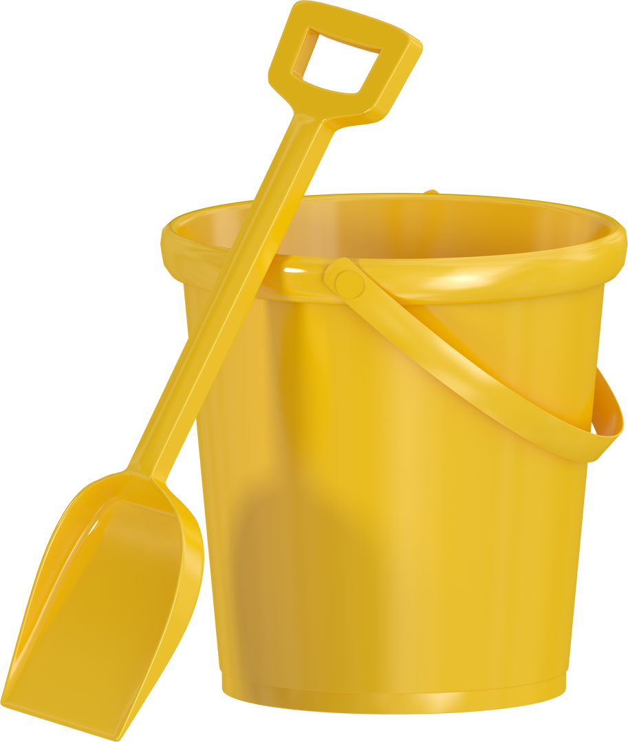 Yellow Transparent Bucket and Shovel For Beach Play - Download Free Stock Images Pikwizard.com