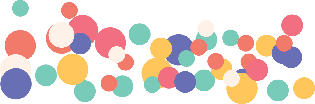 Colorful Overlapping Circles on Transparent Background