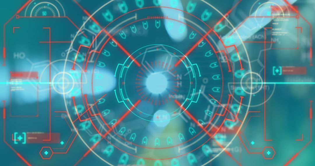 Futuristic Digital Interface with Scope and Data