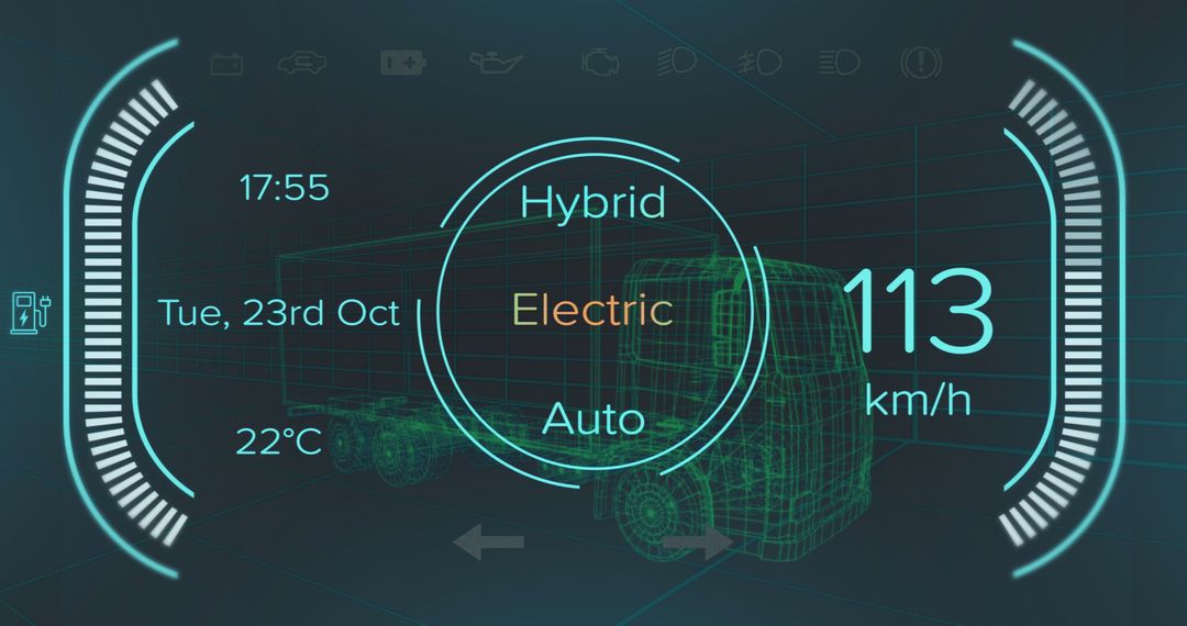 Futuristic Vehicle Dashboard Display with Hybrid Tech