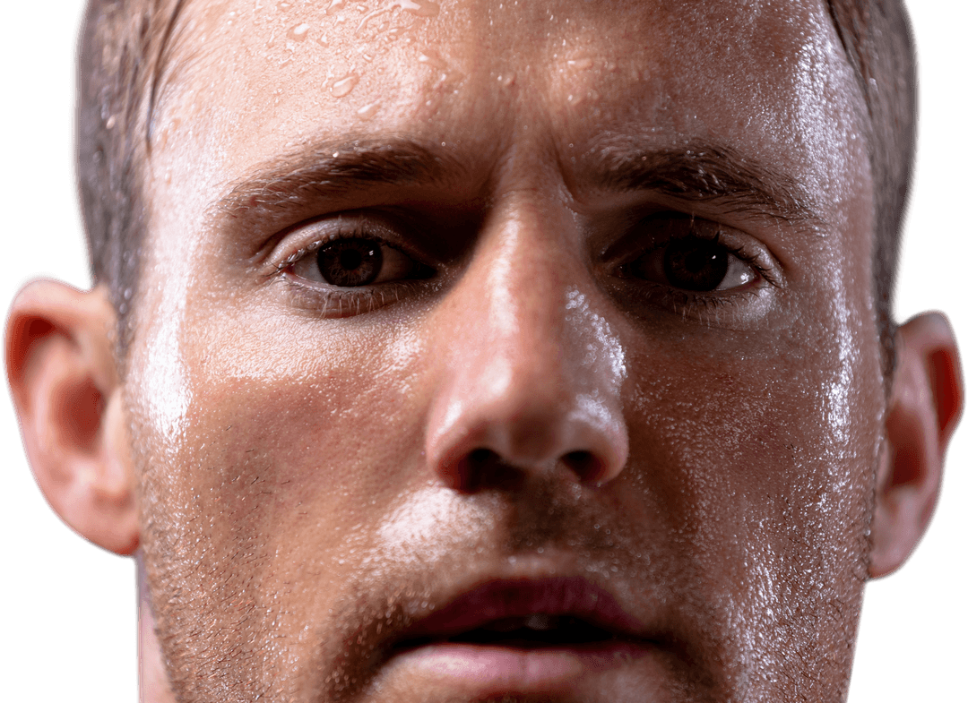 Close-Up Transparent Image of Sweating Athlete After Workout