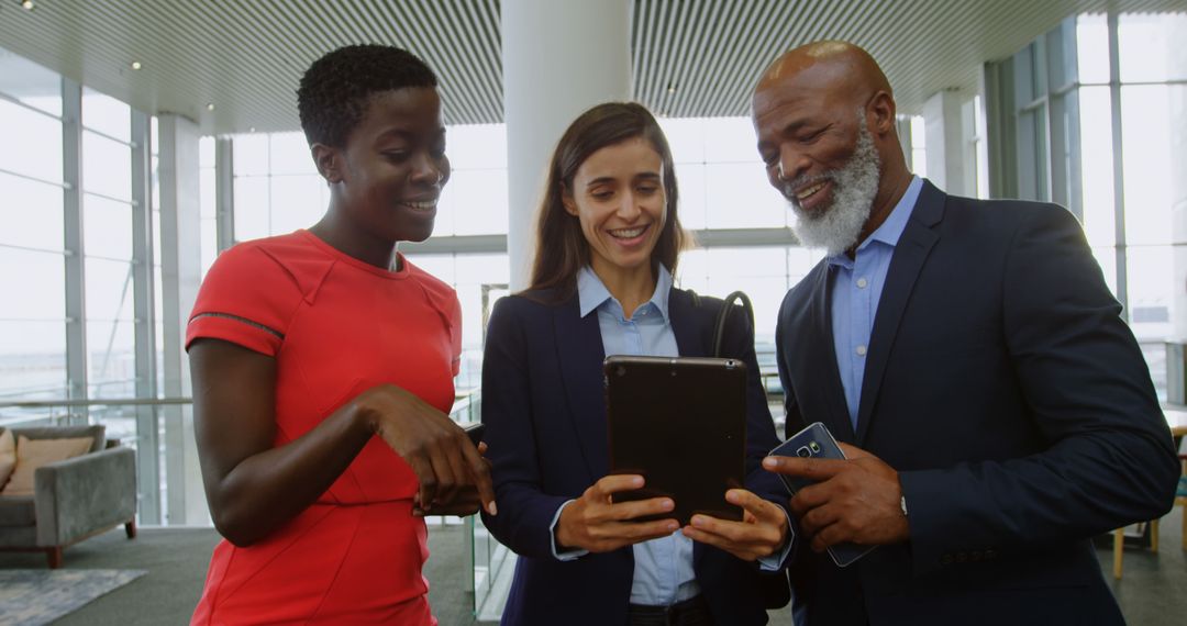 Diverse Professionals Collaboration in Modern Office