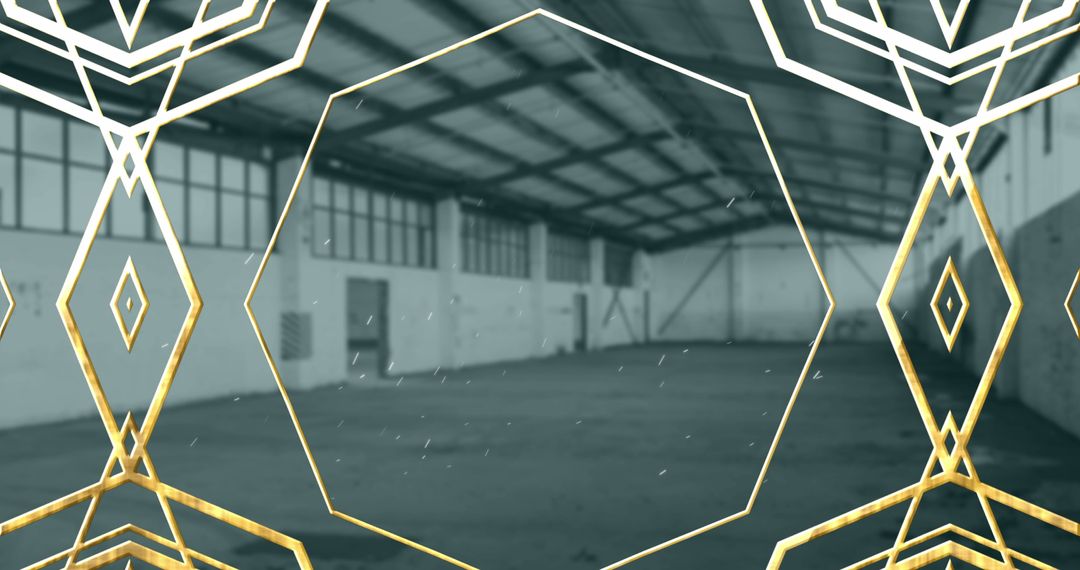 Global Business Technology Concept in Empty Warehouse Interiors