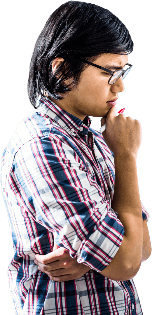 Transparent Creative Thinker Analyzing Concepts Planning Strategies