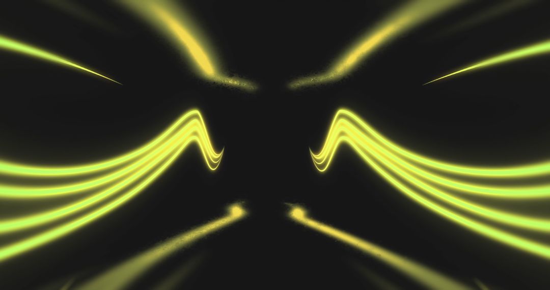 Abstract Glowing Yellow Lines on Dark Background