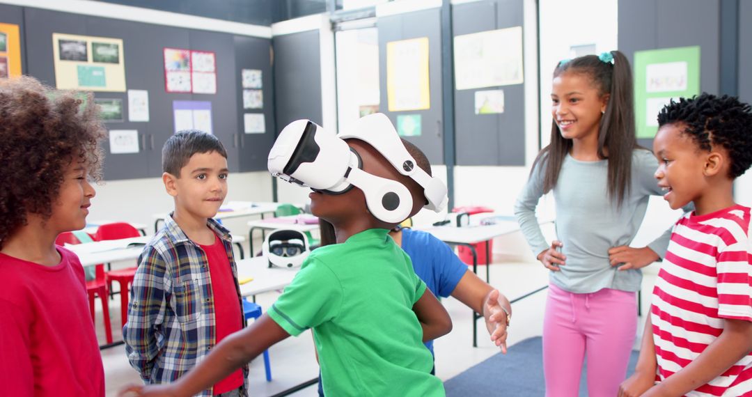 Students Engaging with Virtual Reality in Classroom Learning