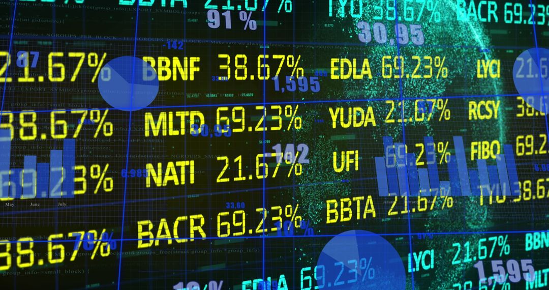 Dynamic Stock Market Data Visualization with Futuristic Overlay