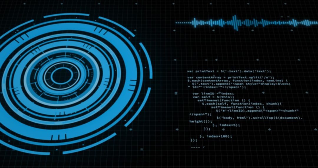 Futuristic Digital Concept Interface with Binary Art