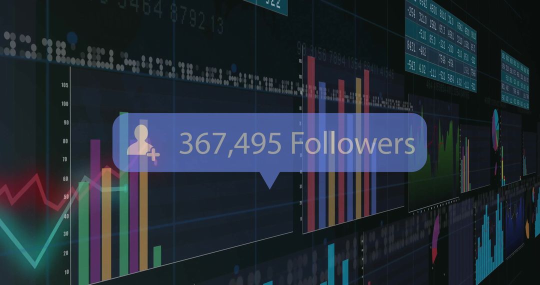 Social Media Growth Tracking Metrics on Digital Dashboard