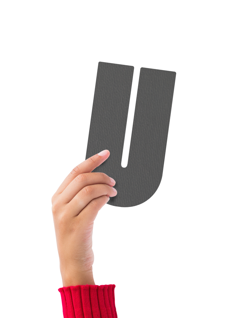 Transparent Hand Holding Gray U Letter on Isolated Background - Download Free Stock Images Pikwizard.com