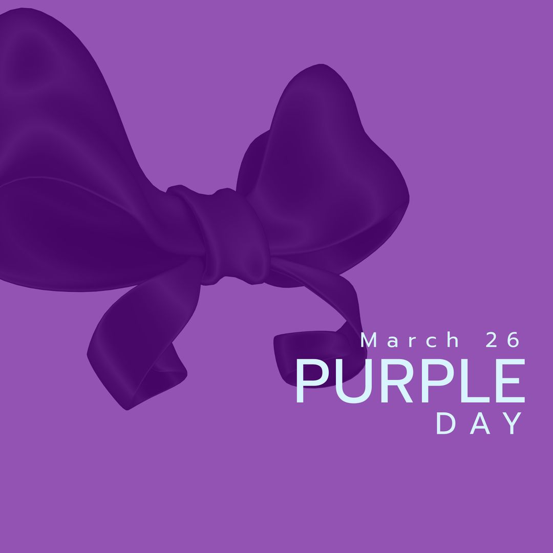 Purple Day Celebration with Decorative Ribbon Bow