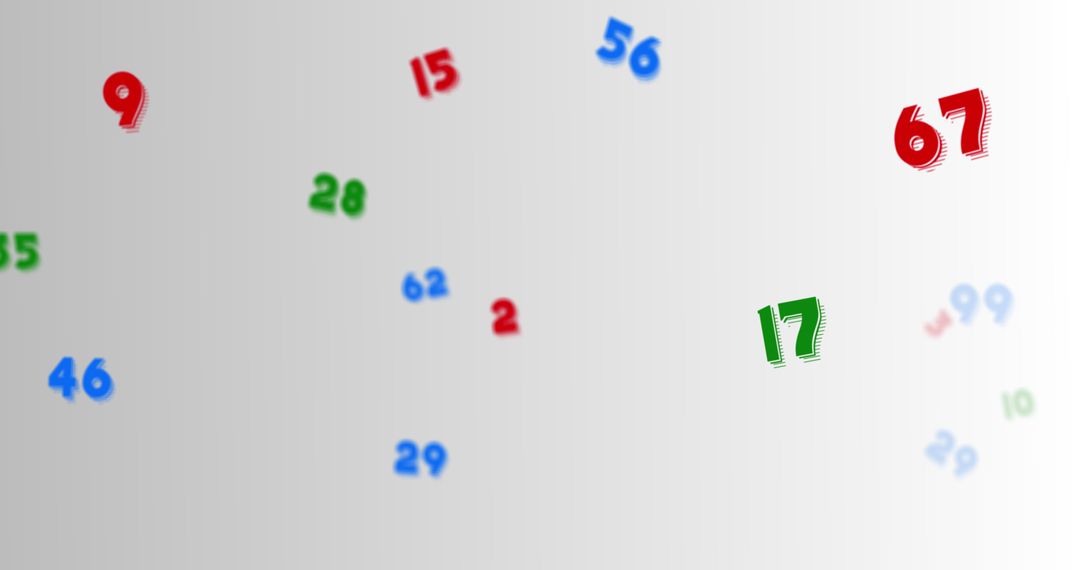 Colorful Numbers Floating on Gradient Background