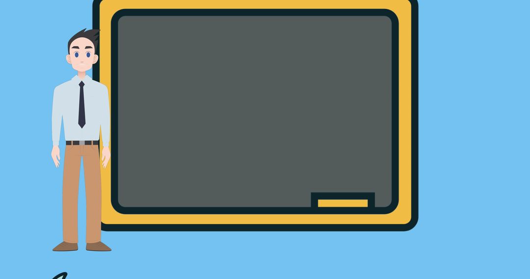 Mentor Discussing Education in Front of Chalkboard