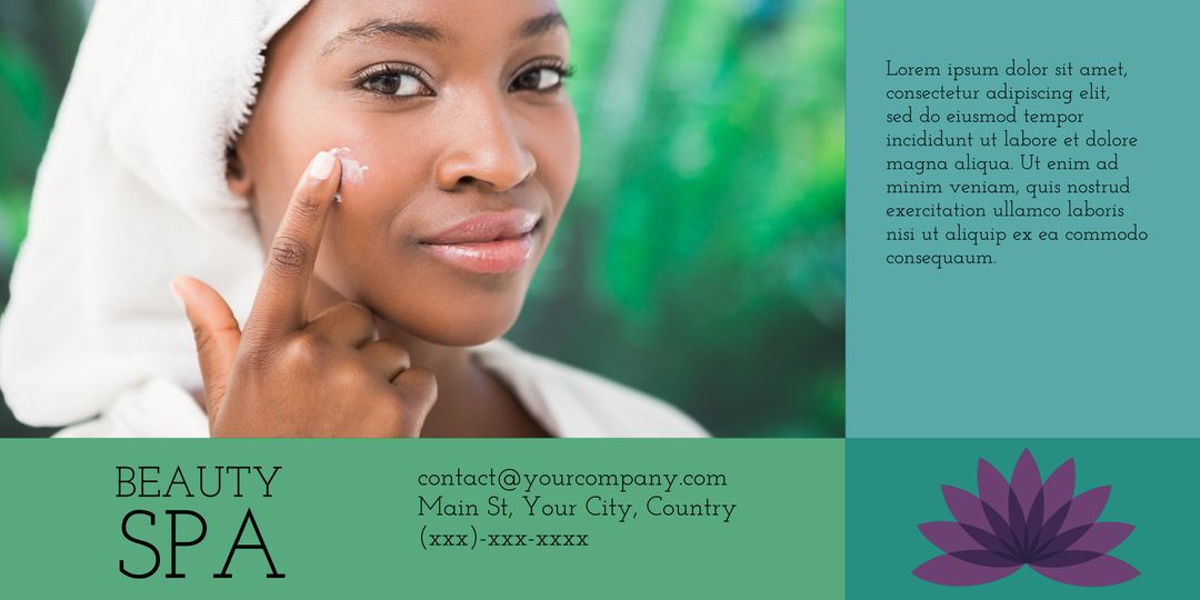 Serene Woman Applying Skincare in a Beauty Spa Setting