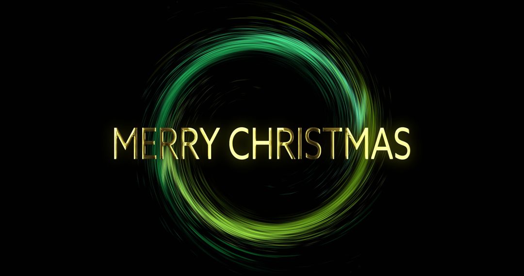 Merry Christmas Text with Glowing Circular Lights Design