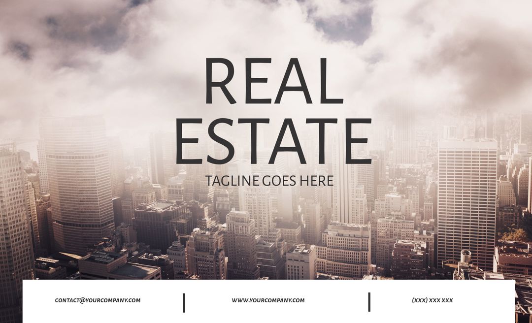 Modern Urban Real Estate Marketing Flyer with Cityscape - Download Free Stock Templates Pikwizard.com