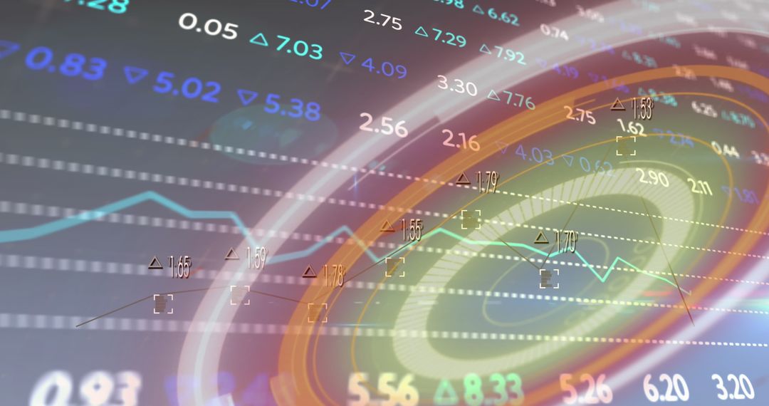 Futuristic Stock Market Trends and Data Visualization