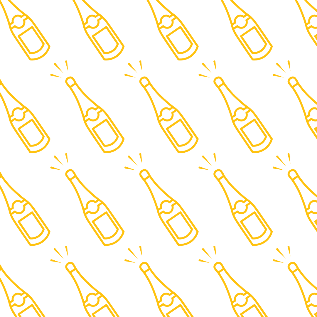 Celebration Yellow Bottle Pattern on Transparent Background