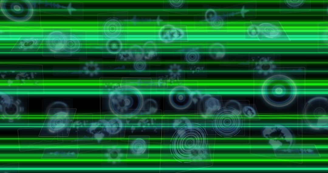 Abstract Digital Light Trails Overlapping Data Transfer Graphics