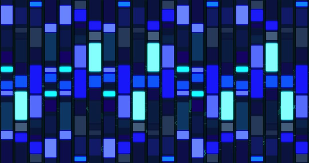 Retro Futuristic Moving Blue Shapes on Black Background