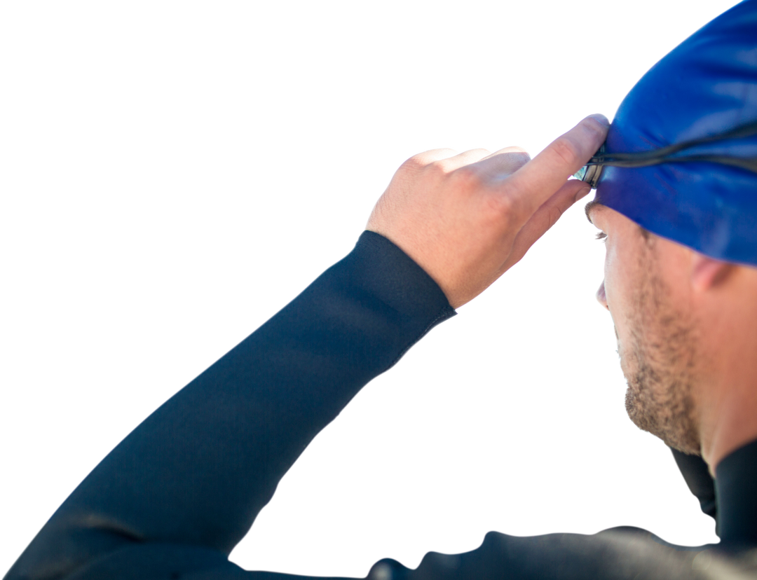 Transparent Image of Swimmer in Blue Cap Ready to Dive - Download Free Stock Images Pikwizard.com