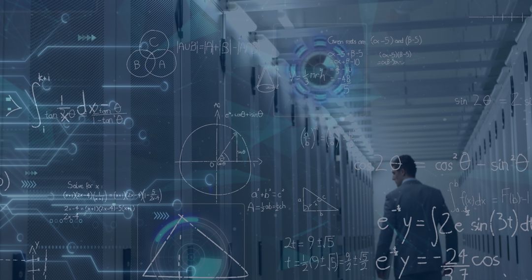 Doctor Navigating Futuristic Data Matrix Environment