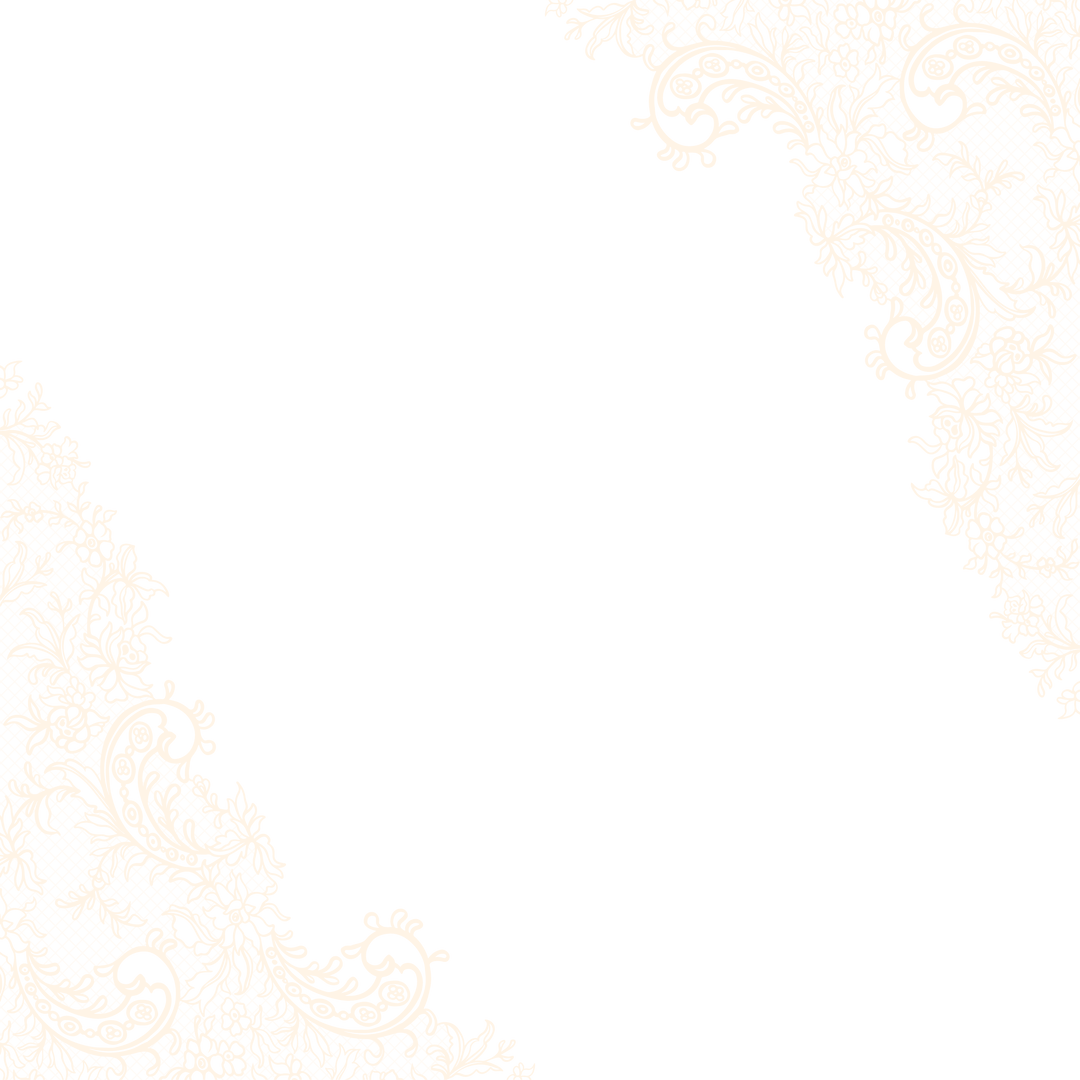 Ivory Lace Filigree Corners on Transparent Background