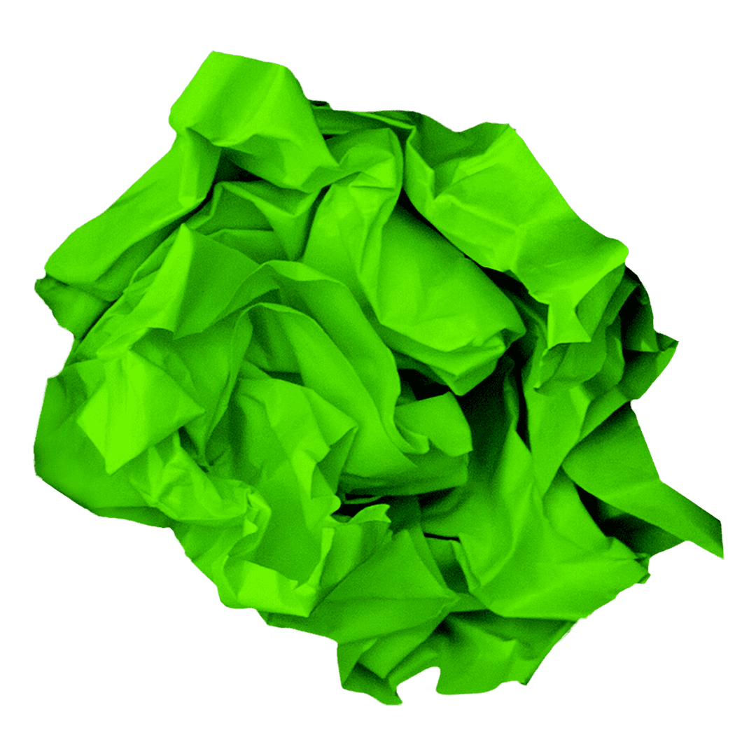 Transparent Bright Green Crumpled Paper Texture Close-up
