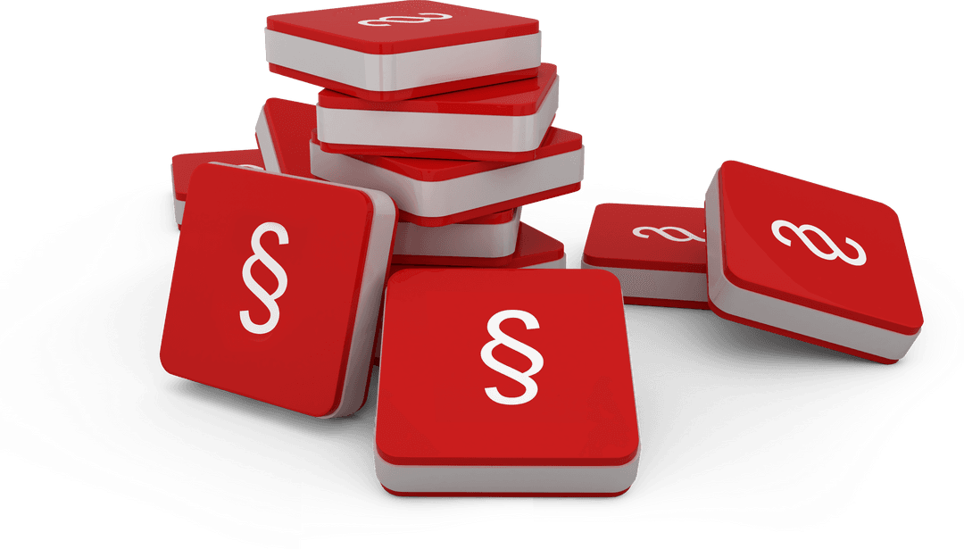 Stack of Transparent Red Paragraph Symbols