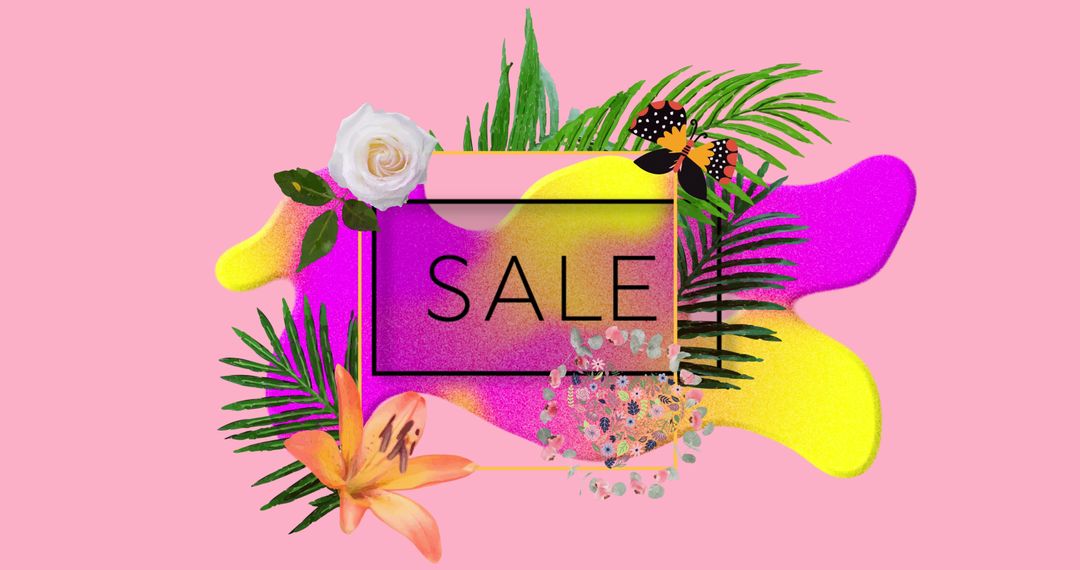 Colorful Floral Sale Advertisement with Modern Design - Free Images, Stock Photos and Pictures on Pikwizard.com