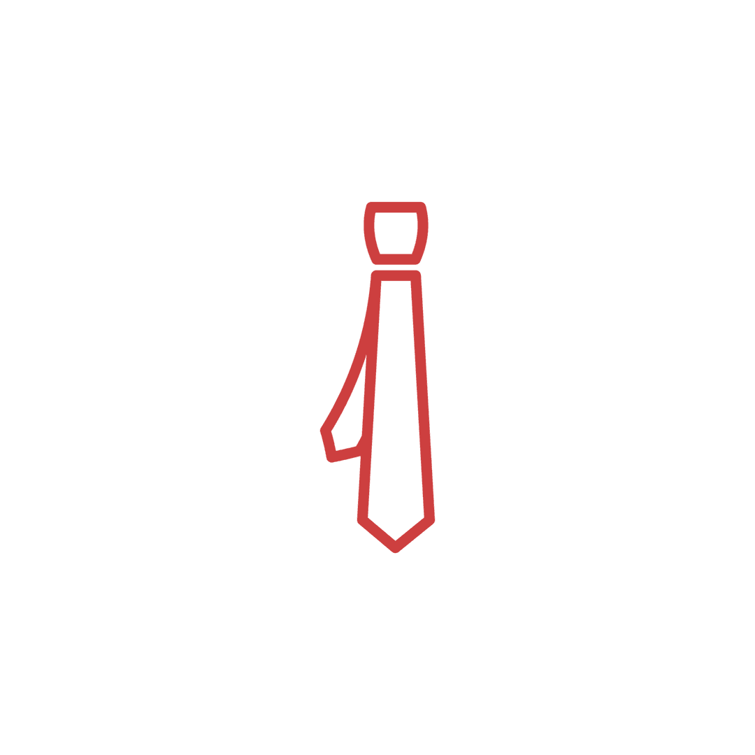 Minimalist Red Tie Symbol on Transparent Background