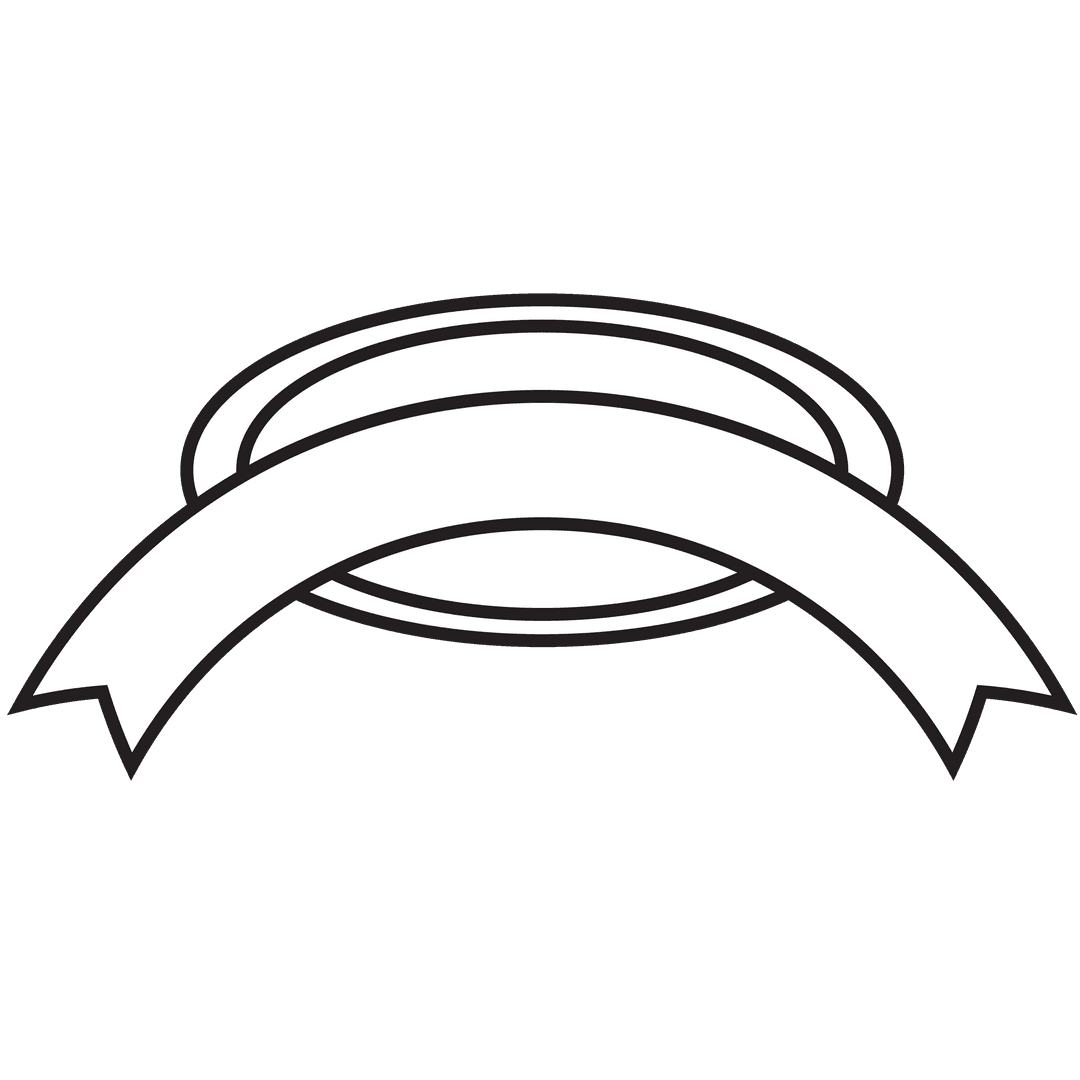 Elegant White Badge with Ribbon on Transparent Background