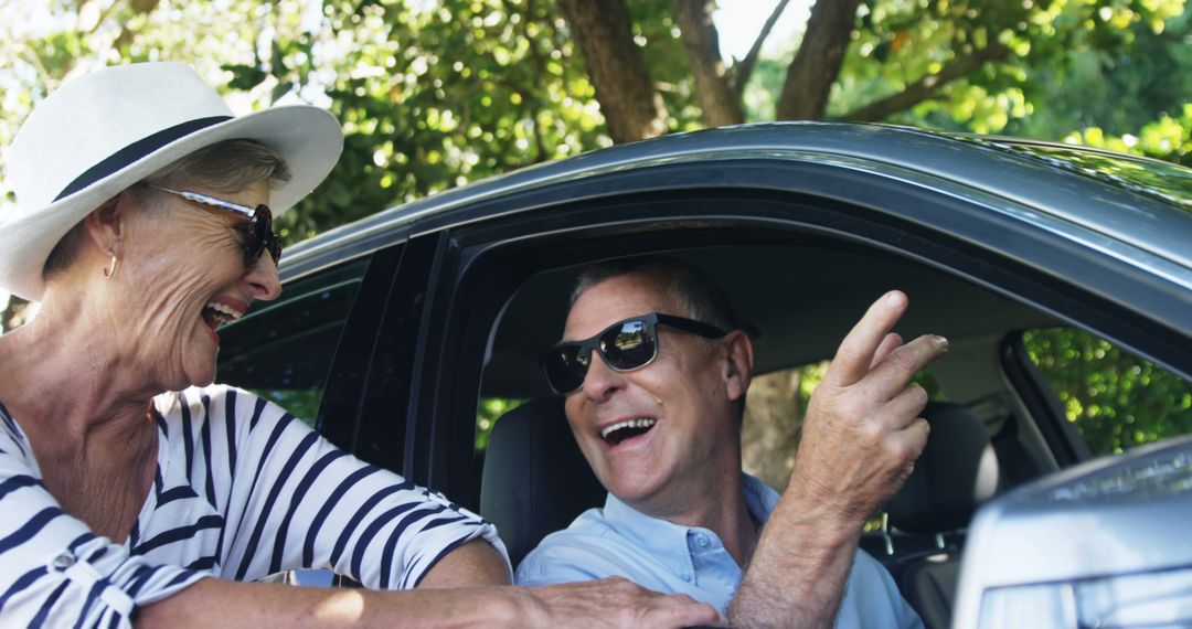 Happy Senior Couple Enjoying Road Trip in Summer - Free Images, Stock Photos and Pictures on Pikwizard.com