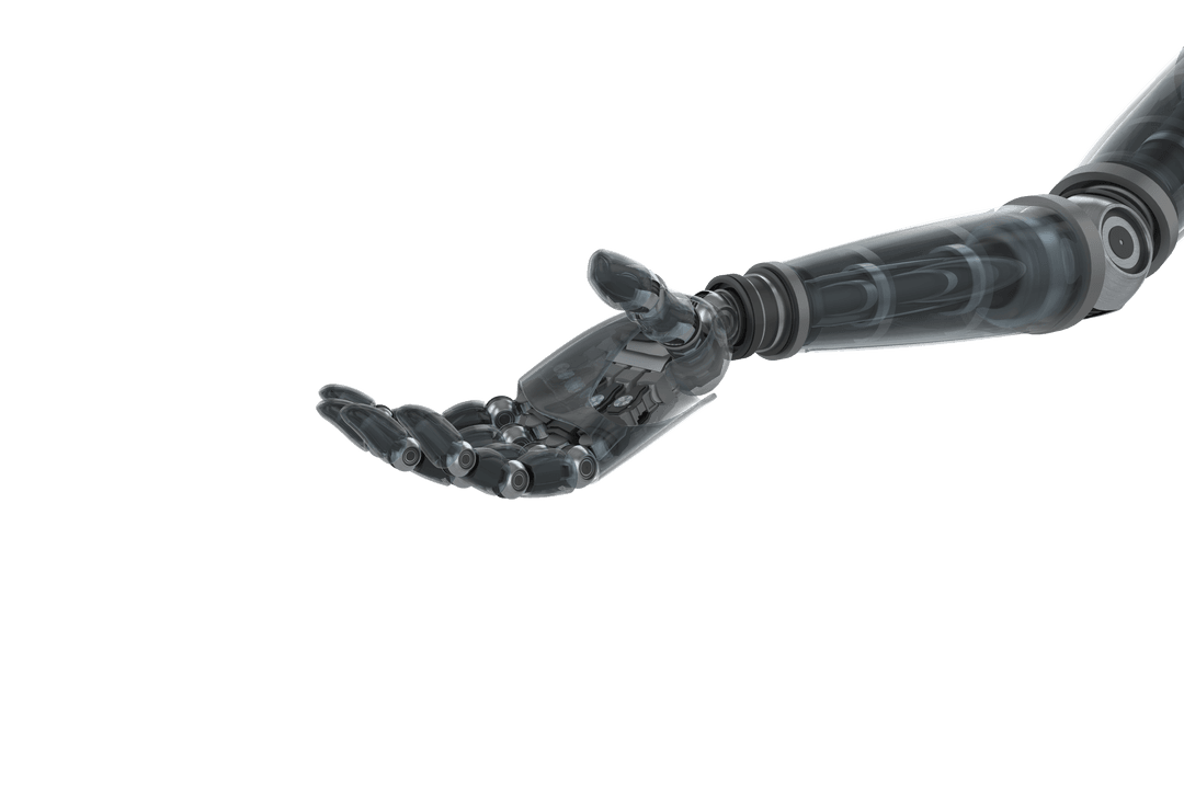 Futuristic Robot Arm on Transparent Background