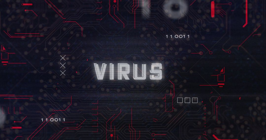 Digital Virus Attack Concept with Circuit Board